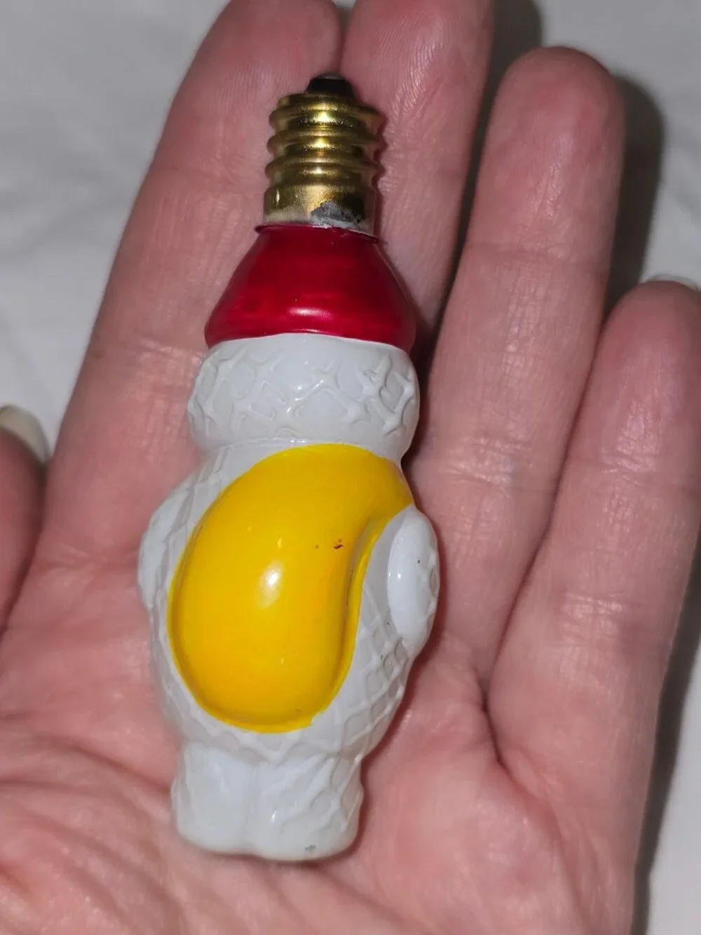 Set of 7 Vintage Milk Glass Christmas Light Bulbs - Santa, Snowman Untested